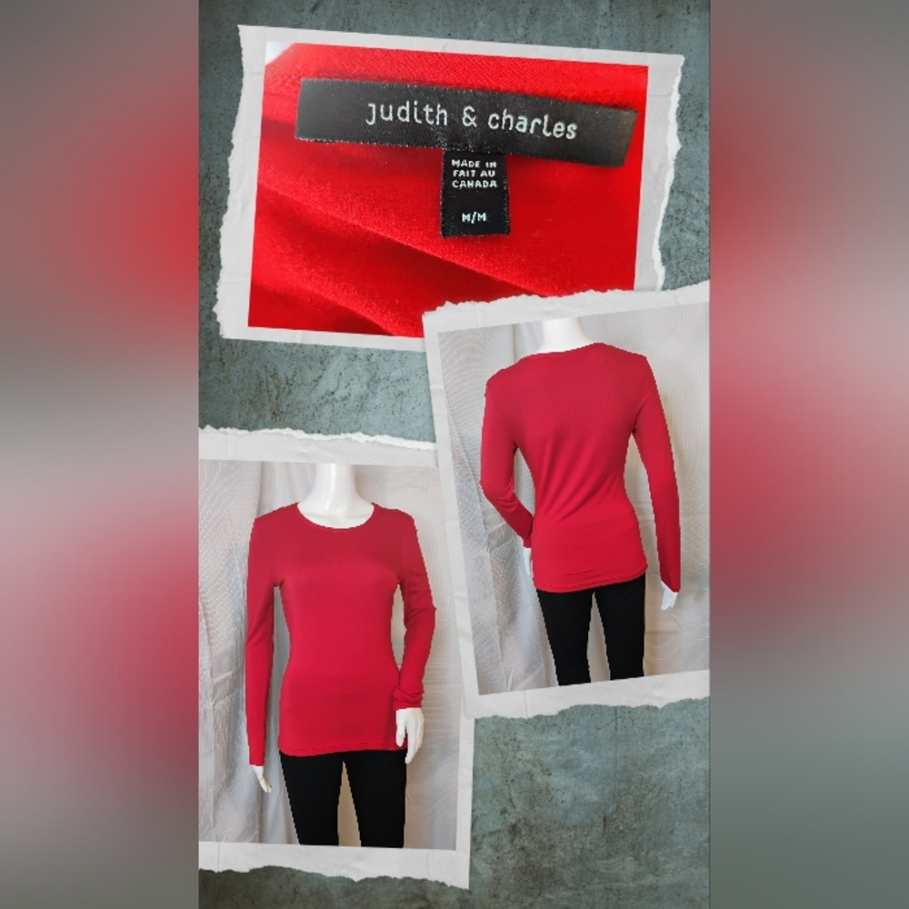 Judith And Charles Red Women's Long Sleeve Top